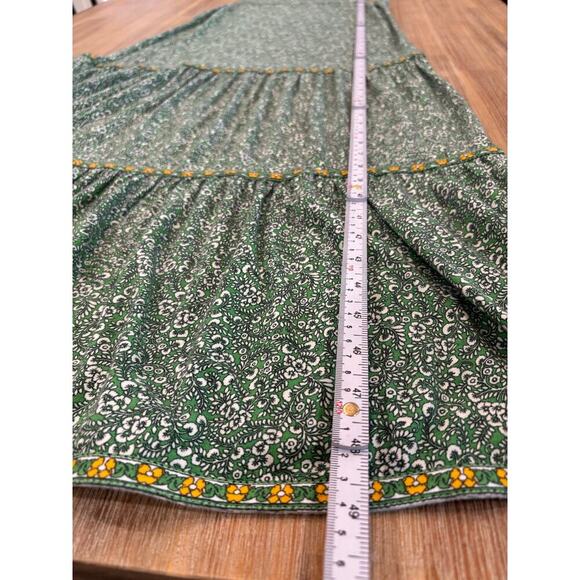 J. Jill Floral Print Green Maxi Dress - Size Small petite - Peasant, Bohemian - Picture 10 of 12